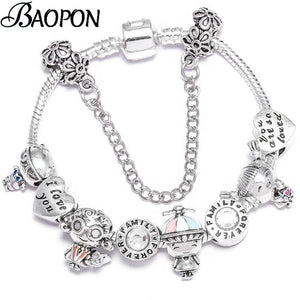 Family Charm Bracelet for Women, Boy & Girl & Grandfa & Grandma Beads