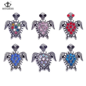 6pcs Lovely Bee Snaps Button Rhinestone Metal Charms For 18mm Snap Bracelet