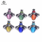 6pcs Lovely Bee Snaps Button Rhinestone Metal Charms For 18mm Snap Bracelet