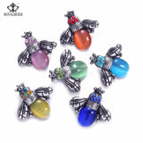 6pcs Lovely Bee Snaps Button Rhinestone Metal Charms For 18mm Snap Bracelet