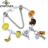 Colorful Fruit Beads Charm Bracelet & Snake Chain Party Jewelry