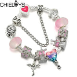 Love Snake Chain Charm Bracelet with Hot Air Balloon Pendant