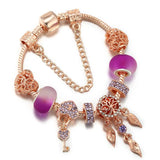 Love Snake Chain Charm Bracelet with Hot Air Balloon Pendant