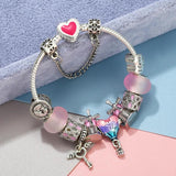 Love Snake Chain Charm Bracelet with Hot Air Balloon Pendant