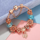 Love Snake Chain Charm Bracelet with Hot Air Balloon Pendant