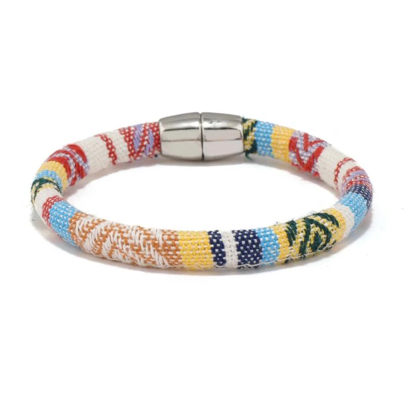 Bohemia Unisex Colorful Ethnic Woven Magnetic Bracelet