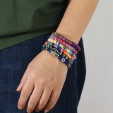Bohemia Unisex Colorful Ethnic Woven Magnetic Bracelet