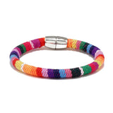 Bohemia Unisex Colorful Ethnic Woven Magnetic Bracelet