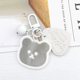 Bear Keychain Pendant Mirror Accessories Couple Bag Hanging Decoration