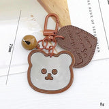 Bear Keychain Pendant Mirror Accessories Couple Bag Hanging Decoration