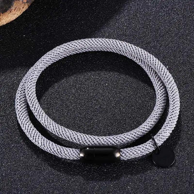Milan Rope Bracelet Stainless Steel Magnet Men Women Gift PS1363