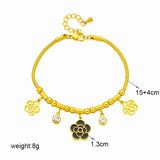 316L Stainless Steel Zircon Charm Bracelet Flower Design
