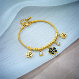 316L Stainless Steel Zircon Charm Bracelet Flower Design