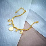316L Stainless Steel Zircon Charm Bracelet Flower Design