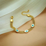 LAMENGLY Eye Shape Charm Bracelet For Women Vintage Watch Chain Jewelry