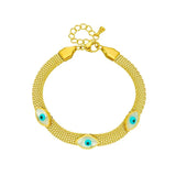 LAMENGLY Eye Shape Charm Bracelet For Women Vintage Watch Chain Jewelry