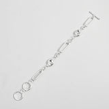 Crystal Beads Charm Bracelet Oval Link Chain Statement Jewelry