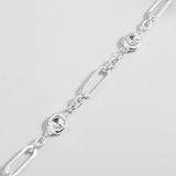 Crystal Beads Charm Bracelet Oval Link Chain Statement Jewelry