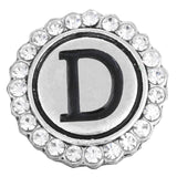6pcs Rhinestone Crystal Snap Button 18mm Initial A-Z Alphabet Letter Snaps