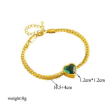 316L Stainless Steel Heart Love Crystal Charm Bracelet For Women Girl