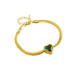 316L Stainless Steel Heart Love Crystal Charm Bracelet For Women Girl