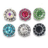 10pcs/lot 6 Flower Rhinestone Snap Buttons 12mm Sivler DIY Snap Bracelets