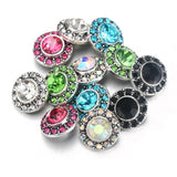 10pcs/lot 6 Flower Rhinestone Snap Buttons 12mm Sivler DIY Snap Bracelets