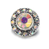 10pcs/lot 6 Flower Rhinestone Snap Buttons 12mm Sivler DIY Snap Bracelets