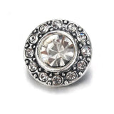 10pcs/lot 6 Flower Rhinestone Snap Buttons 12mm Sivler DIY Snap Bracelets