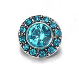 10pcs/lot 6 Flower Rhinestone Snap Buttons 12mm Sivler DIY Snap Bracelets