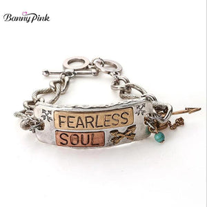 Ethnic Charm Tassel Chain Toggle Bracelet for Women