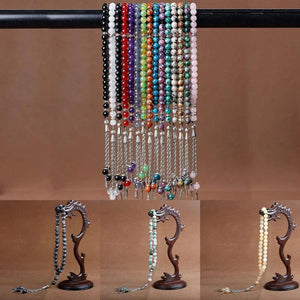 Muslim Prayer Beads Bracelet Agate Rosary 33 Stone Crystal Meditation Yoga