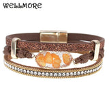 Women's Leather Bracelets 5 Colors Magnetic Bracelet Jewelry