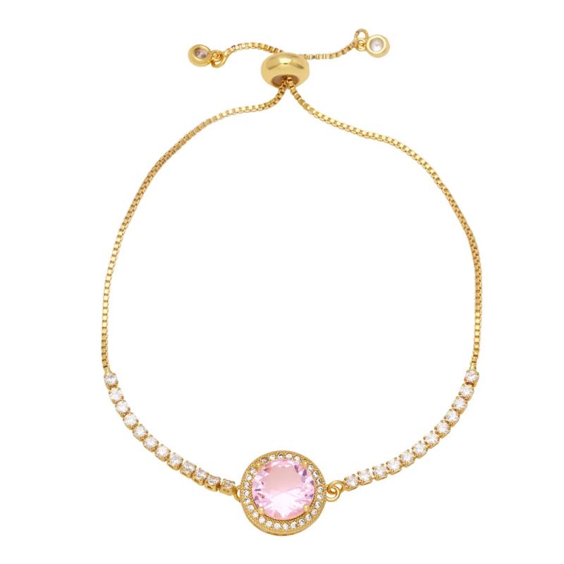 Clear Crystal Tennis Chain Bracelets for Women Copper Plated