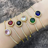 Clear Crystal Tennis Chain Bracelets for Women Copper Plated