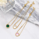 Clear Crystal Tennis Chain Bracelets for Women Copper Plated