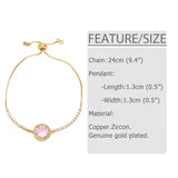 Clear Crystal Tennis Chain Bracelets for Women Copper Plated