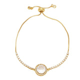 Clear Crystal Tennis Chain Bracelets for Women Copper Plated