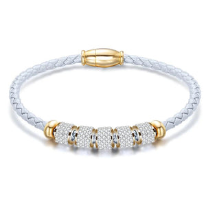 Korea Ins Stainless Steel Leather Woman Bracelet Magnet Buckle