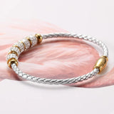 Korea Ins Stainless Steel Leather Woman Bracelet Magnet Buckle