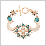 Opal Sun Moon Star Bracelet Boho Charm for Women Men