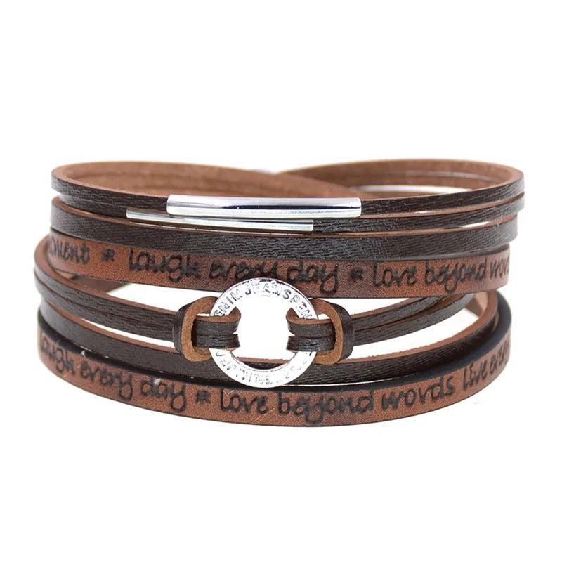 Charm Leather Bracelets Wrap Couple Jewelry