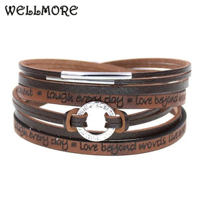 Charm Leather Bracelets Wrap Couple Jewelry