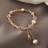 Pink Crystal Beads Pearl Bracelet Women's All-Match