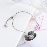 Silver Plated Five Leaf Petal Flower Bracelet