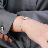 Silver Plated Five Leaf Petal Flower Bracelet