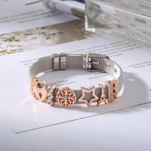 Stainless Steel Charm Bracelet for Men and Women