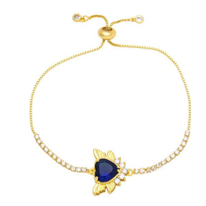 Red Heart Bracelets for Women CZ Crystal Tennis Chain Bracelets