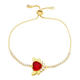 Red Heart Bracelets for Women CZ Crystal Tennis Chain Bracelets