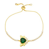 Red Heart Bracelets for Women CZ Crystal Tennis Chain Bracelets